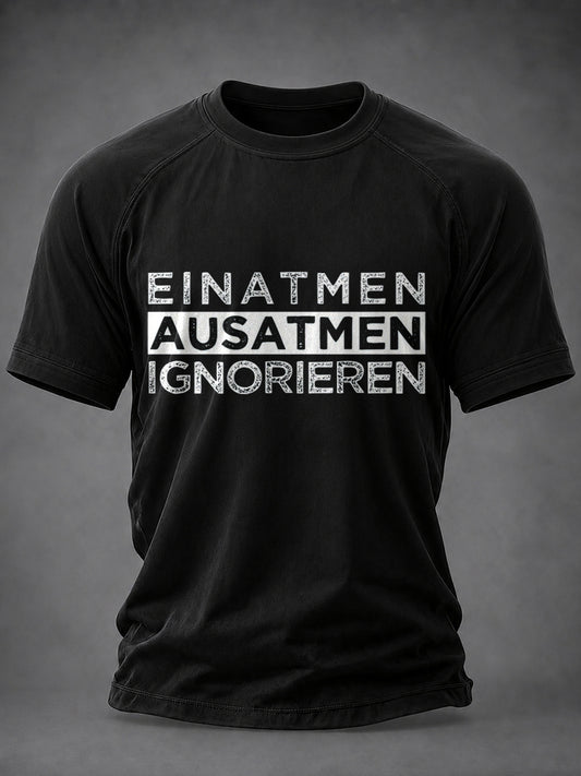 Herren-Funny-T-Shirt mit deutschem Spruch-Print