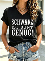 Frauen-T-Shirt mit witzigem deutschen Slogan-Print