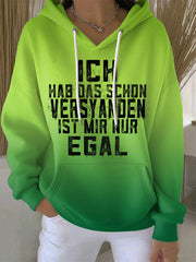 Frauen-Hoodie mit witzigem deutschem Slogan-Print