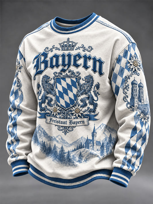 Herren-Sweatshirt im bayerischen Stil mit Rundhalsausschnitt