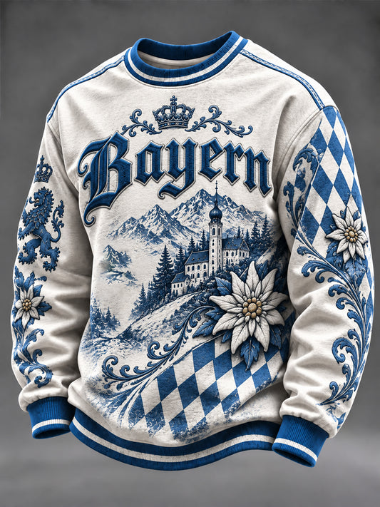 Herren-Sweatshirt im bayerischen Stil mit Rundhalsausschnitt