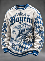 Herren-Sweatshirt im bayerischen Stil mit Rundhalsausschnitt