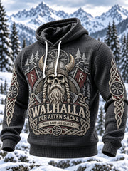Herren-Kapuzenpullover aus Baumwolle im vielseitigen Schottenmuster im Wikingerstil