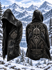 Herren-Strickjacke im Wikingerstil mit Kapuze