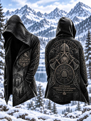 Herren-Strickjacke im Wikingerstil mit Kapuze