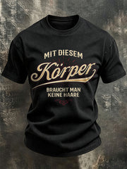 Herren-Funny-T-Shirt mit deutschem Spruch-Print