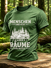 Herren-T-Shirt mit Outdoor- und Naturmotiv – Waldgrafik