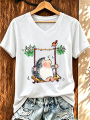 Lustiges T-Shirt für Damen mit Igel-Print
