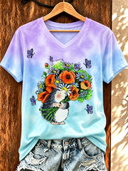 Lustiges T-Shirt für Damen mit Igel-Print