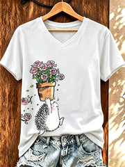 Lustiges T-Shirt für Damen mit Igel-Print