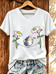 Lustiges T-Shirt für Damen mit Igel-Print