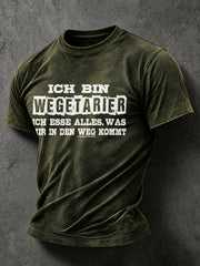 Lässiges Herren-T-Shirt mit witzigem Slogan-Print