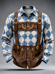 Herren-Oktoberfest-Stil Freizeithemd mit langen Ärmeln