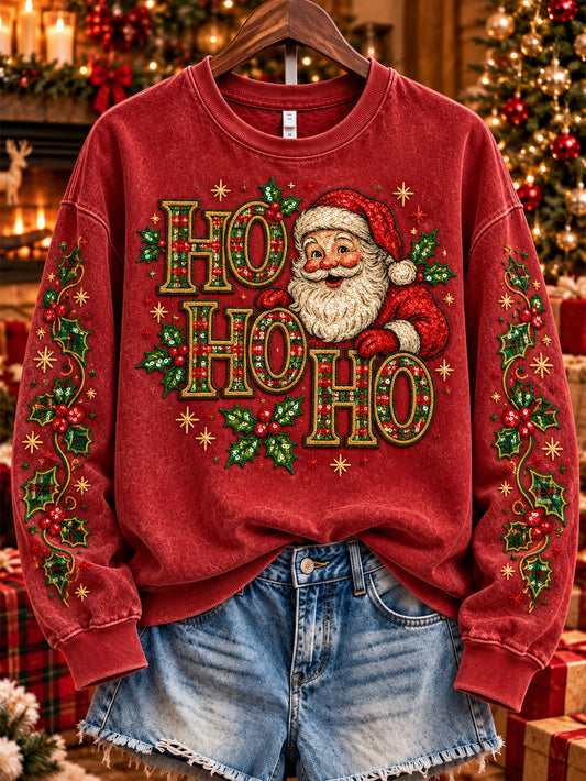 Damen Weihnachts mann Muster Design Casual Sweatshirt