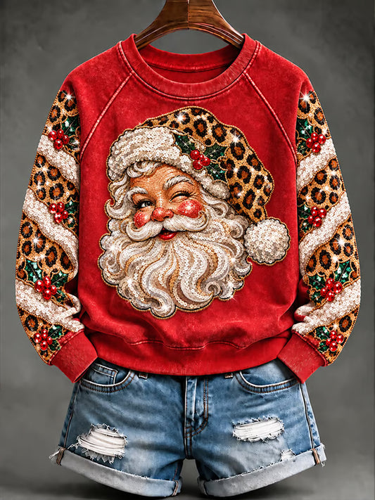 Weihnachts weihnachts mann Kunstdruck Sweatshirt für Frauen