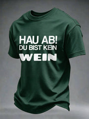 Herren-T-Shirt mit Glühwein-Print und kurzen Ärmeln