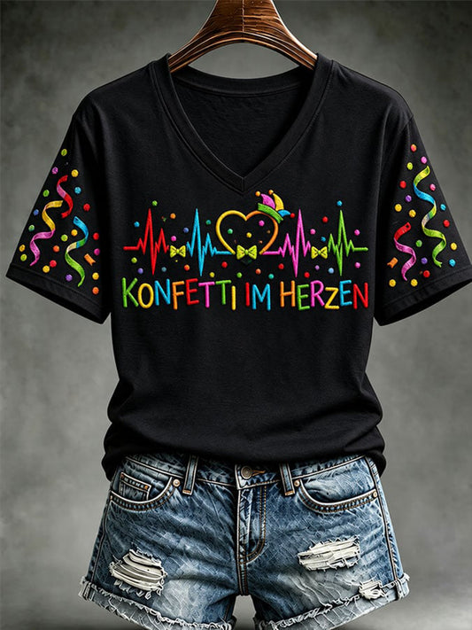 Damen-T-Shirt mit Karnevalsdruck