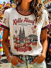 Damen-Köln Karneval Freizeit-T-Shirt