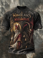 Kurzarm-T-Shirt mit Krampusnacht-Print für Männer