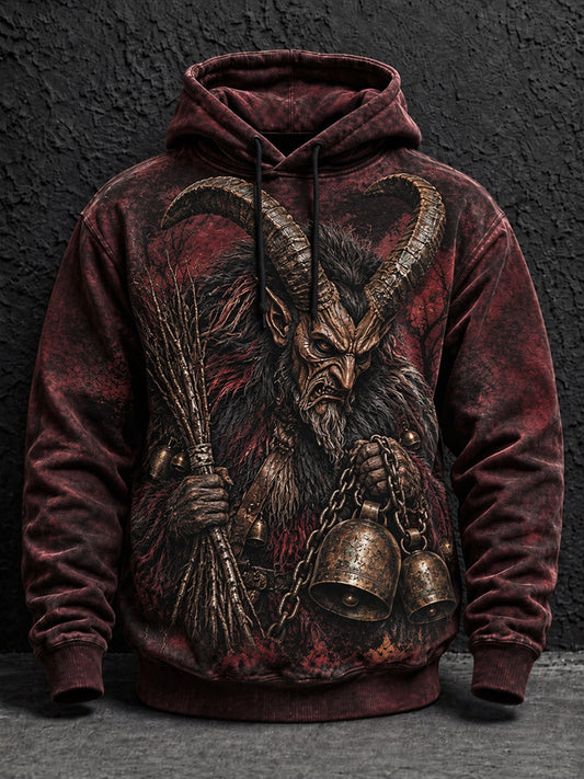 Herren Krampuslauf Print Casual Hoodie