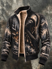Männer Krampus nacht Print Composite Fleece Jacke