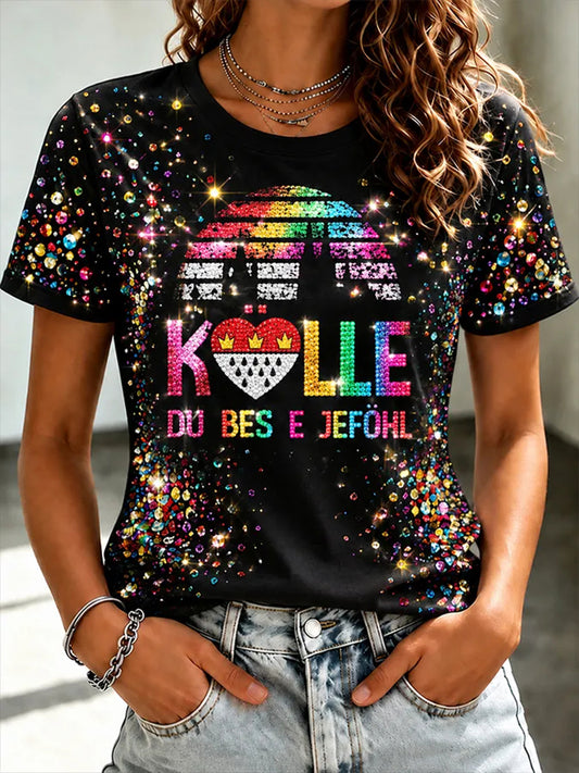 Damen-T-Shirt mit Kölner Karneval-Print
