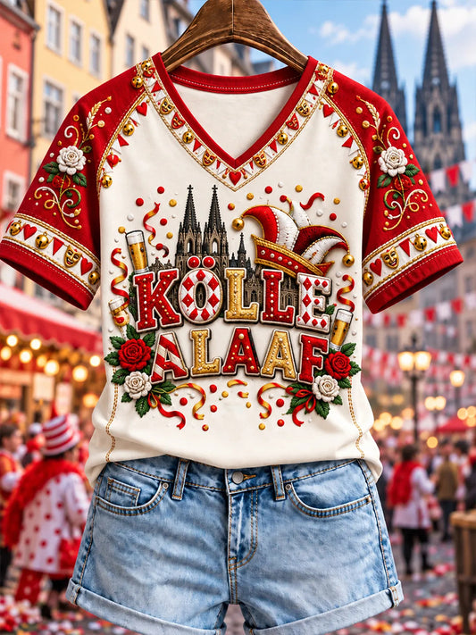 Damen-T-Shirt mit Kölner Karneval-Print