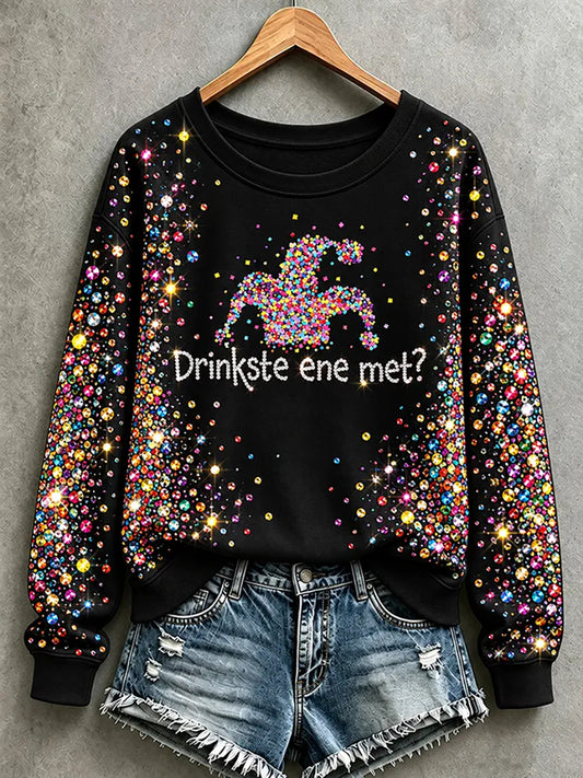 Damen-Kölner-Karneval-Print-Sweatshirt