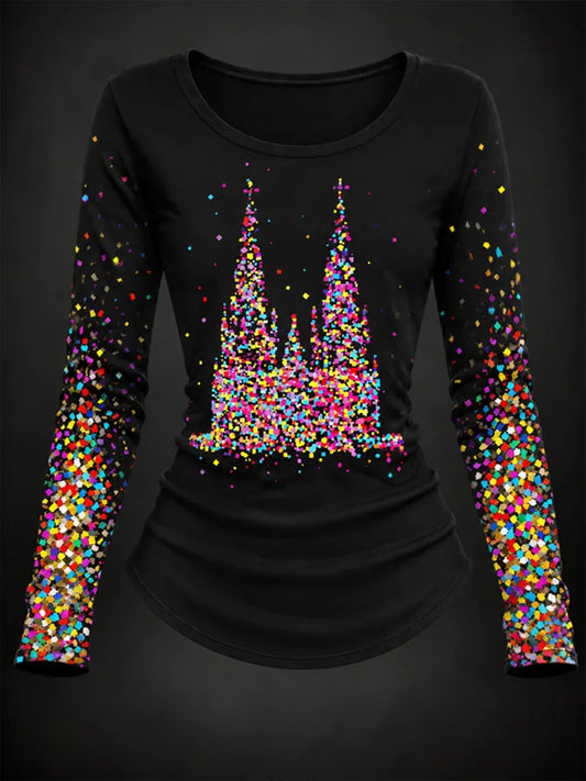 Damen-T-Shirt mit Langarm und Kölner Karneval-Print